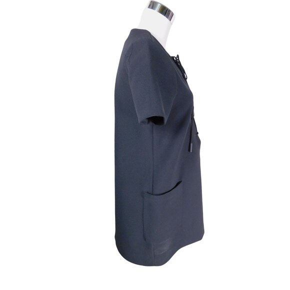 Kendall + Kylie Black Short-Sleeve Lace-Up Front Dress With Pockets M - Picture 9 of 9